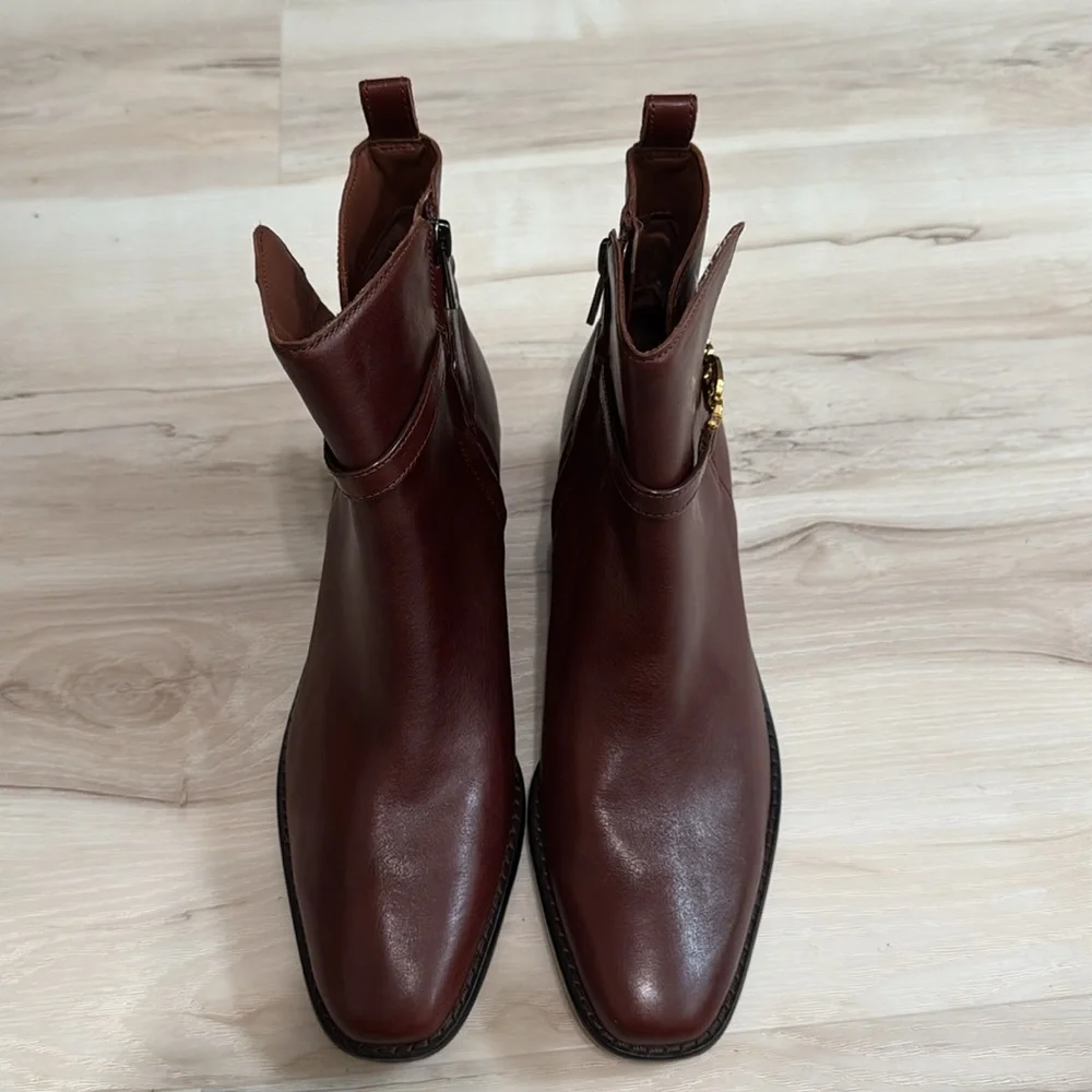 Sam Edelman Brawley Oxblood Leather Western Ankle Booties Size 7.5 NWT